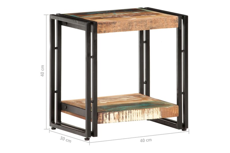 Sidebord 40x30x40 cm massivt genbrugstræ - Flerfarvet - Møbler - Borde - Aflastningsbord - Bakkebord & små borde