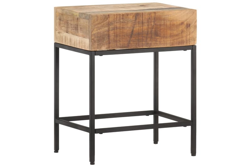 Sidebord 40X30X50 cm Massivt Ru Mangotræ - Brun - Lampebord - Bakkebord & små borde