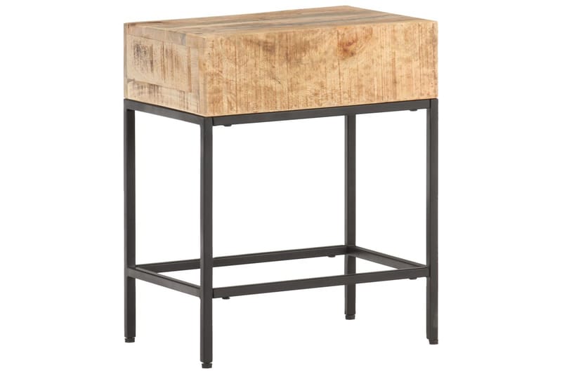 Sidebord 40X30X50 cm Massivt Ru Mangotræ - Brun - Lampebord - Bakkebord & små borde