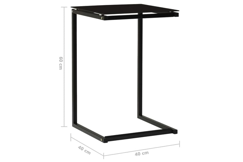 sidebord 40x40x60 cm hærdet glas sort - Sort - Møbler - Borde - Aflastningsbord - Bakkebord & små borde