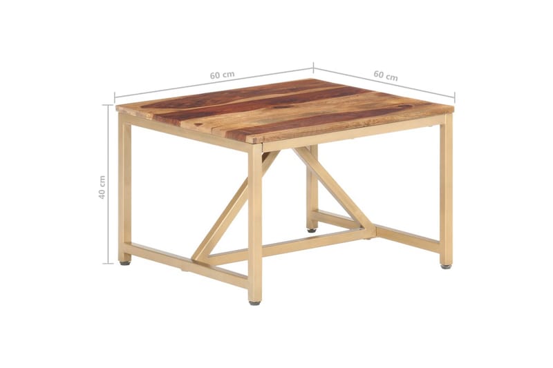 Sidebord 60X60X40 cm Massivt Sheeshamtræ - Lampebord - Bakkebord & små borde