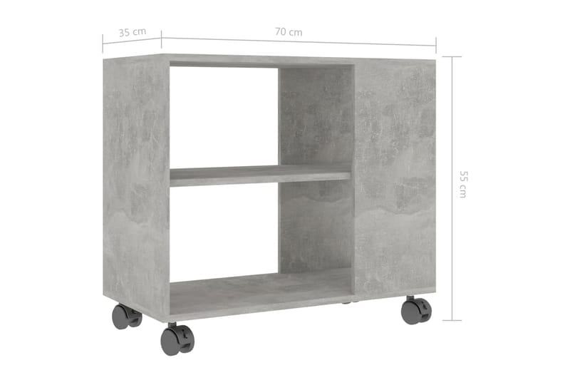 Sidebord 70x35x55 cm Spånplade Betongrå - Grå - Lampebord - Bakkebord & små borde