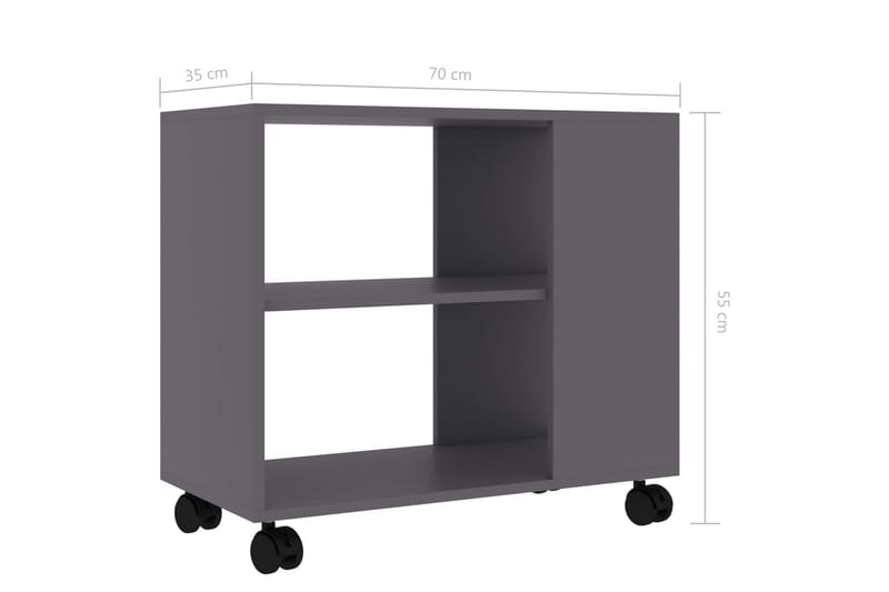 Sidebord 70x35x55 cm Spånplade Grå - Grå - Møbler - Borde - Aflastningsbord - Bakkebord & små borde