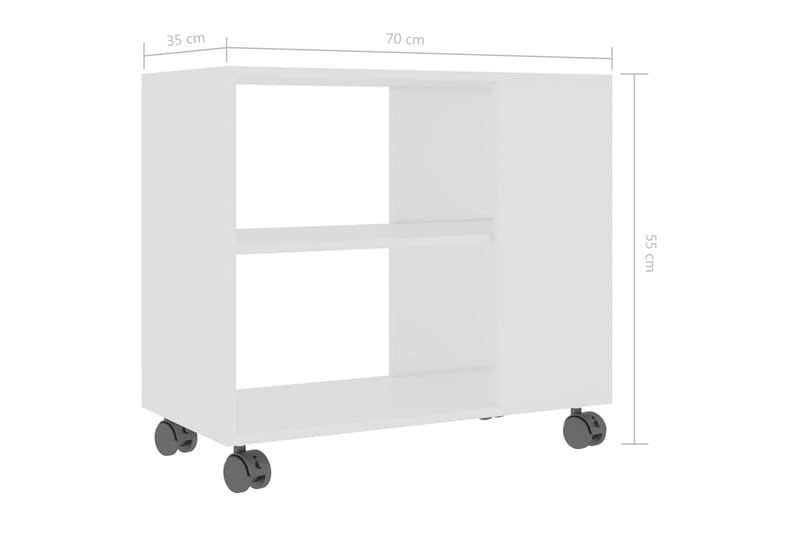 Sidebord 70x35x55 cm Spånplade Hvid - Hvid - Møbler - Borde - Aflastningsbord - Bakkebord & små borde