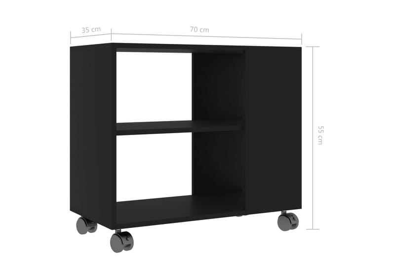 Sidebord 70x35x55 cm Spånplade Sort - Sort - Møbler - Borde - Aflastningsbord - Bakkebord & små borde