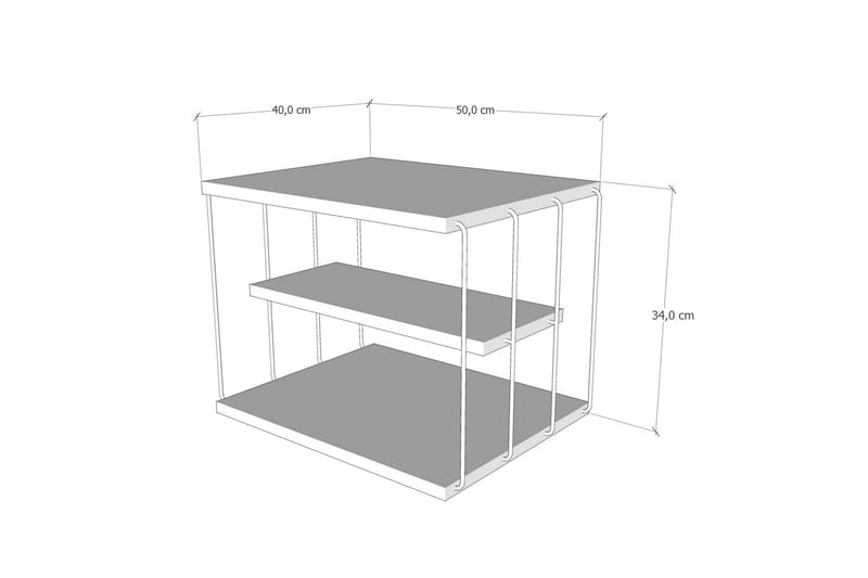 Sidebord Gul| Sort - Møbler - Borde - Aflastningsbord - Bakkebord & små borde