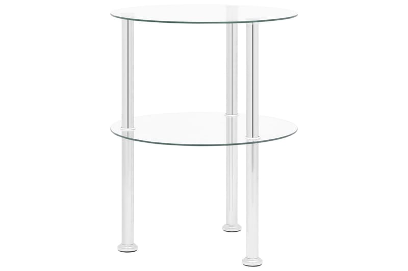 Sidebord i 2 niveauer 38 cm hærdet glas transparent - gennemsigtig - Møbler - Borde - Aflastningsbord - Bakkebord & små borde