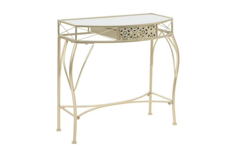 Sidebord I Fransk Stil Metal 82 X 39 X 76 Cm Guldfarvet - Guld - Lampebord - Bakkebord & små borde