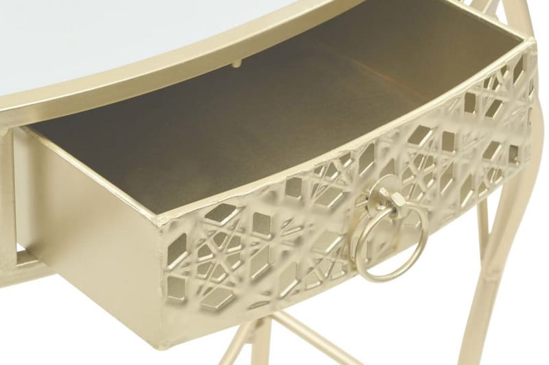 Sidebord I Fransk Stil Metal 82 X 39 X 76 Cm Guldfarvet - Guld - Lampebord - Bakkebord & små borde