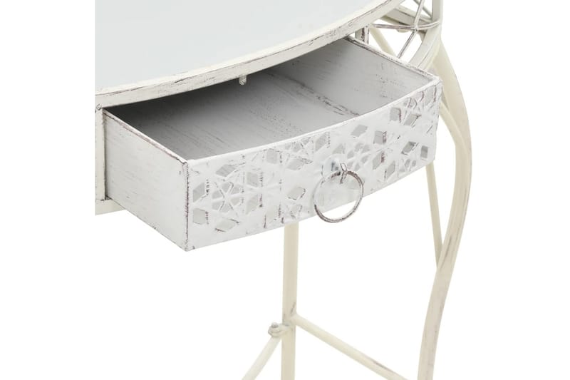 Sidebord I Fransk Stil Metal 82 X 39 X 76 Cm Hvid - Hvid - Lampebord - Bakkebord & små borde
