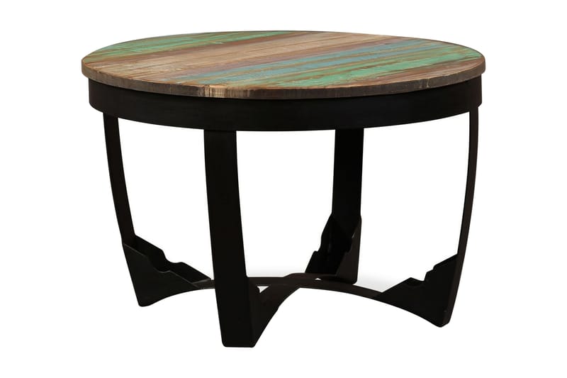 Sidebord I Massivt Genanvendt Træ 60 X 40 Cm - Sort - Møbler - Borde - Aflastningsbord - Bakkebord & små borde