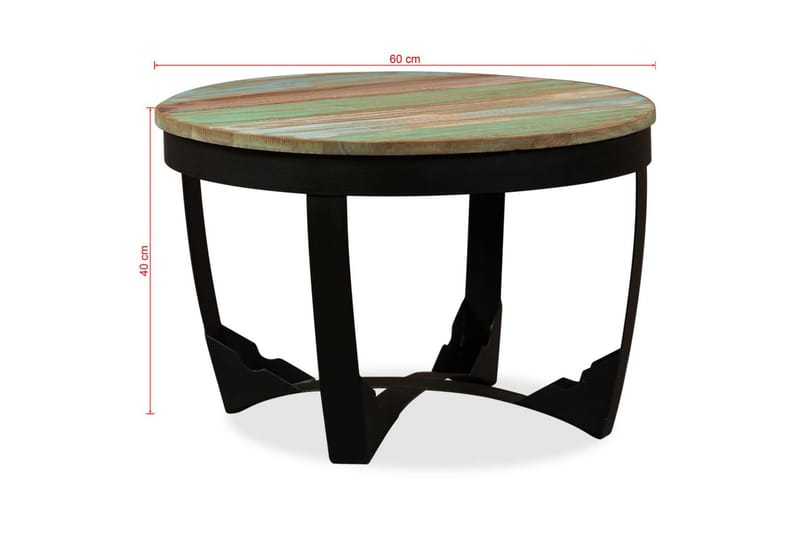 Sidebord I Massivt Genanvendt Træ 60 X 40 Cm - Sort - Lampebord - Bakkebord & små borde