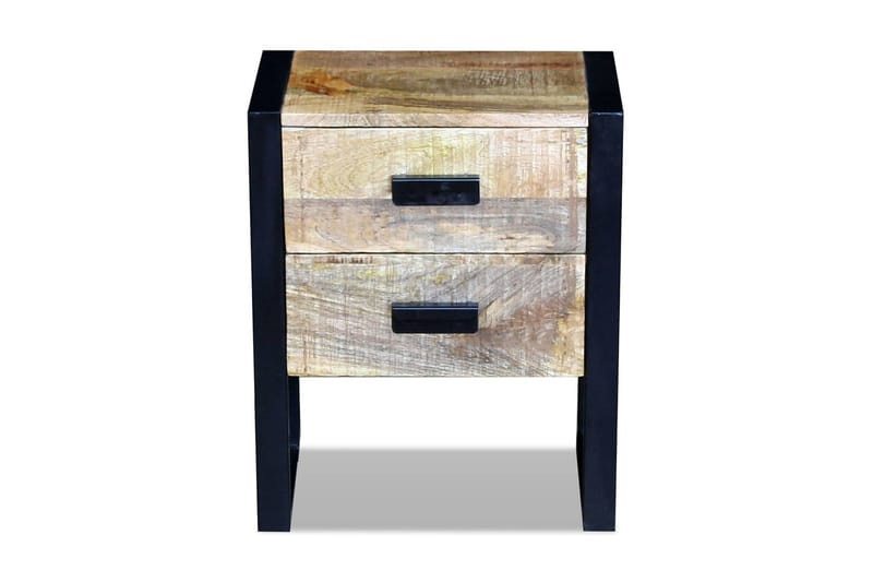 Sidebord Med 2 Skuffer Massivt Mangotræ 43X33X51 Cm - Brun - Møbler - Borde - Aflastningsbord - Bakkebord & små borde