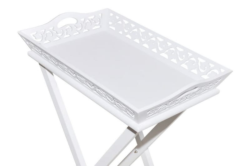 Sidebord Med Bakke Hvid - Hvid - Lampebord - Bakkebord & små borde