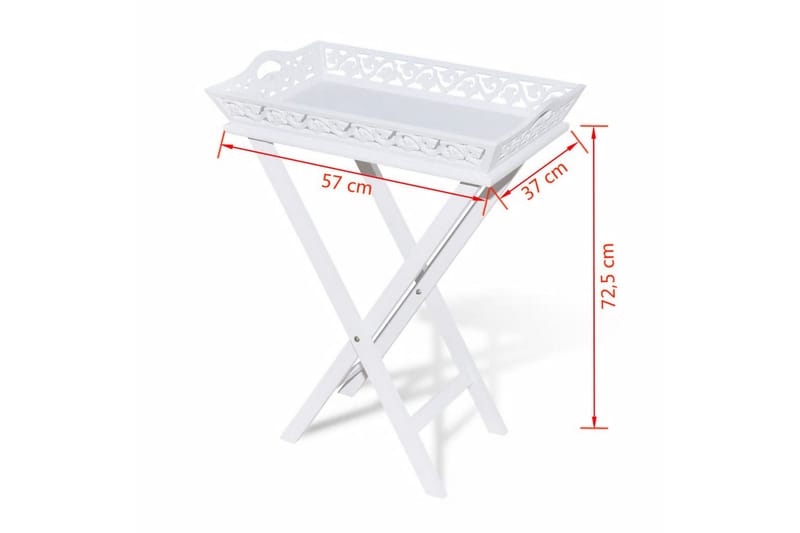 Sidebord Med Bakke Hvid - Hvid - Lampebord - Bakkebord & små borde
