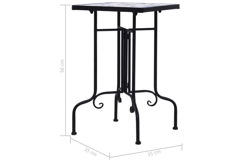 Sidebord Med Mosaikdesign Keramisk Blå Og Hvid - Blå - Lampebord - Bakkebord & små borde