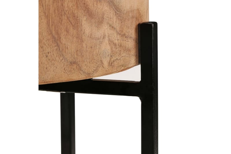 Sidebordssæt I 2 Dele Massivt Akacietræ - Brun - Lampebord - Bakkebord & små borde