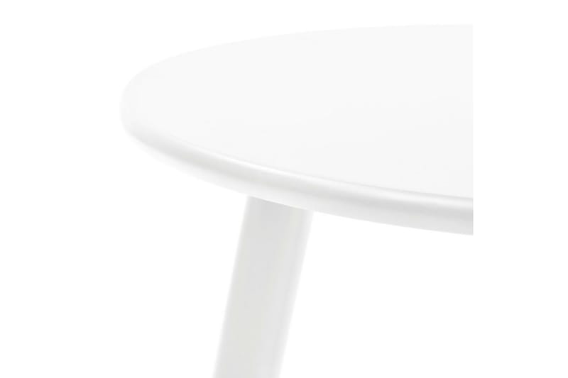 Sidebordssæt I 2 Dele Massivt Fyrretræ Hvid - Hvid - Lampebord - Bakkebord & små borde
