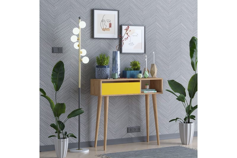 Sidobord Guld|Ek|Gul - Møbler - Borde - Aflastningsbord - Bakkebord & små borde