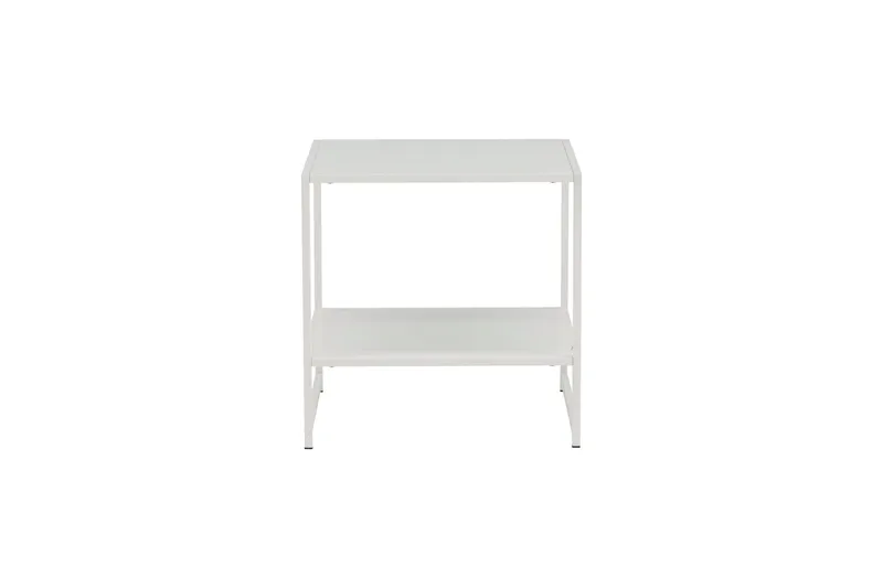 Staal Sidebord med Hylde, Hvid