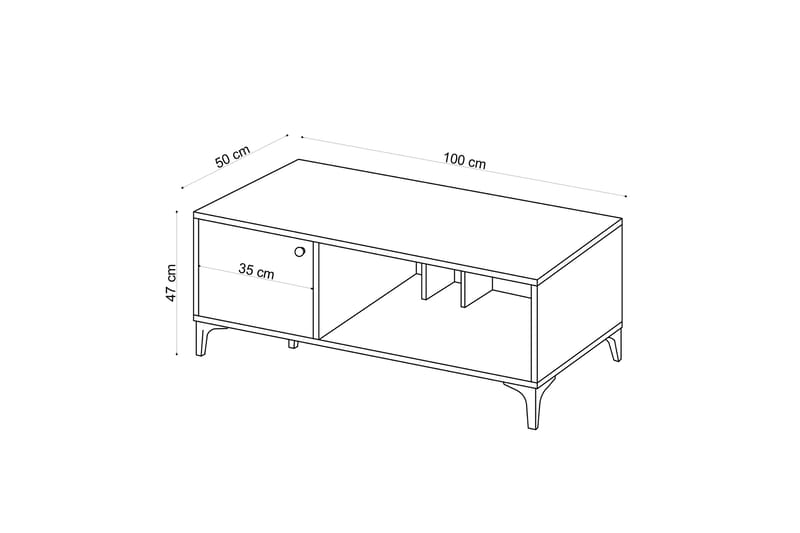 Stort Bakkebord 100 cm - Natur / sort - Møbler - Borde - Aflastningsbord - Bakkebord & små borde