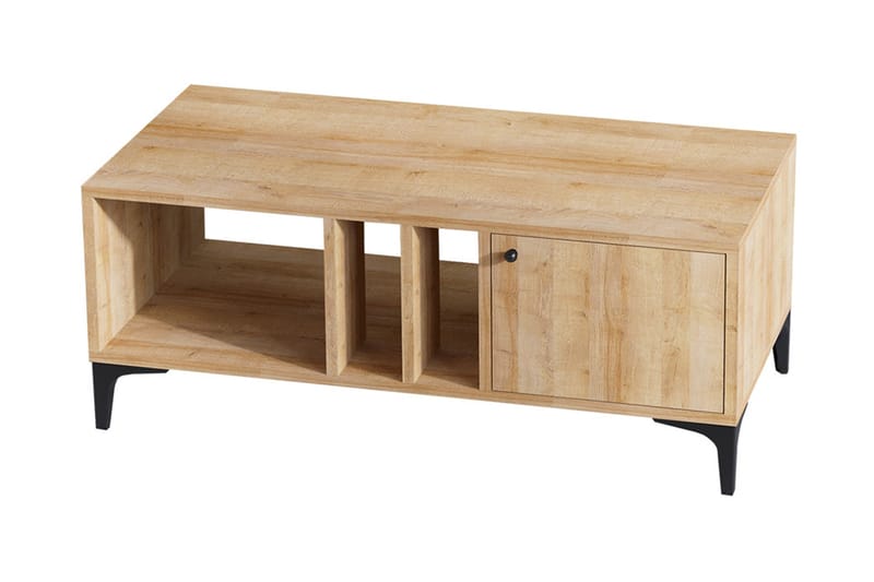 Stort Bakkebord 100 cm - Natur / sort - Møbler - Borde - Aflastningsbord - Bakkebord & små borde
