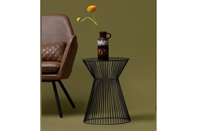 suus bakkebord Rundt 35 cm - Sort - Møbler - Borde - Aflastningsbord - Bakkebord & små borde