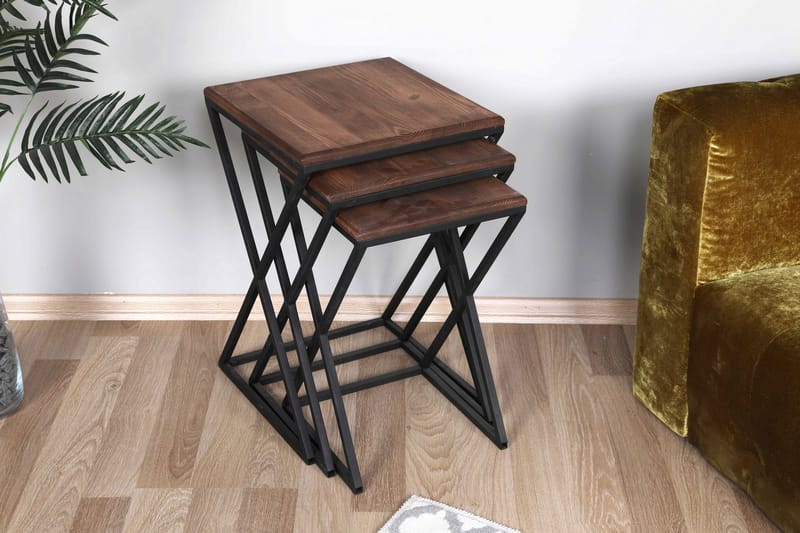 Tutana bakkebord 40 cm - Mørkebrun / sort - Møbler - Borde - Aflastningsbord - Bakkebord & små borde