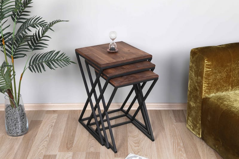 Tutana bakkebord 40 cm - Mørkebrun / sort - Møbler - Borde - Aflastningsbord - Bakkebord & små borde