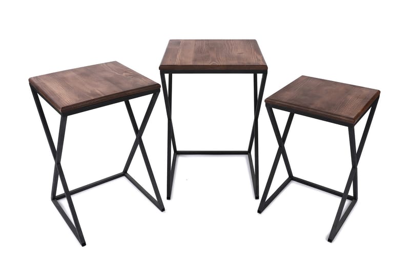 Tutana bakkebord 40 cm - Mørkebrun / sort - Møbler - Borde - Aflastningsbord - Bakkebord & små borde