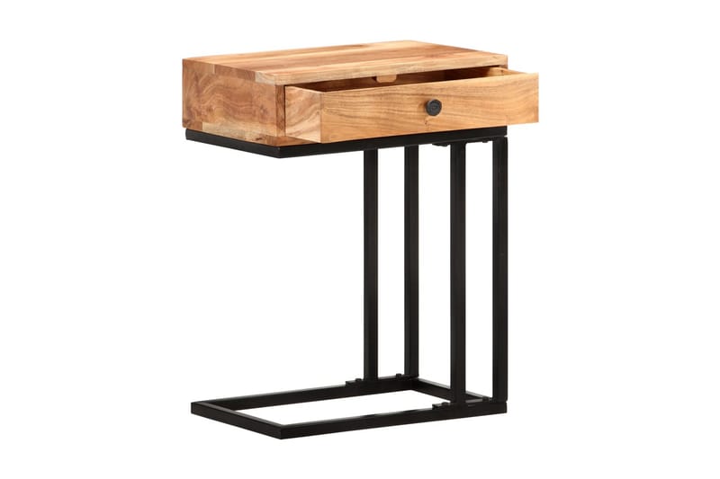 U-Formet Sidebord 45X30X61 cm Massivt Akacietræ - Brun - Møbler - Borde - Aflastningsbord - Bakkebord & små borde