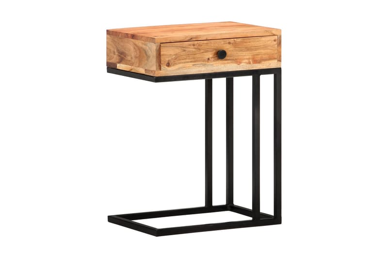 U-Formet Sidebord 45X30X61 cm Massivt Akacietræ - Brun - Møbler - Borde - Aflastningsbord - Bakkebord & små borde