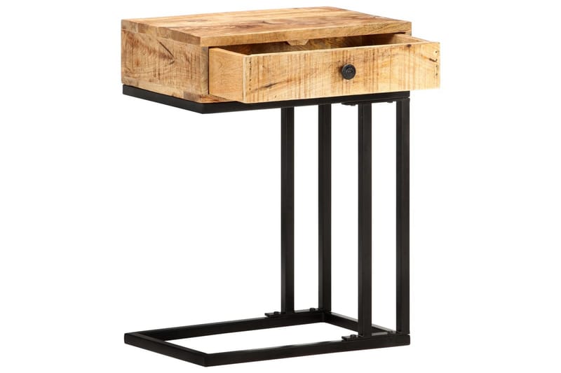 U-Formet Sidebord 45X30X61 cm Massivt Mangotræ - Brun - Lampebord - Bakkebord & små borde
