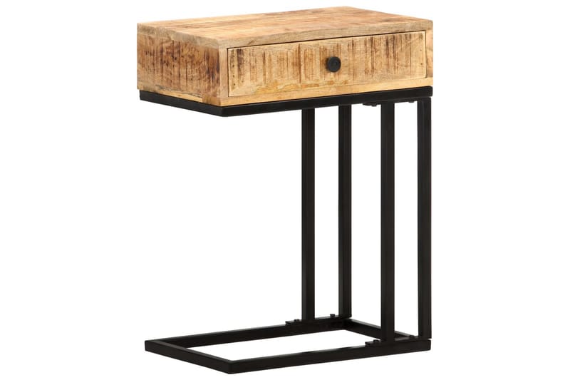 U-Formet Sidebord 45X30X61 cm Massivt Mangotræ - Brun - Lampebord - Bakkebord & små borde