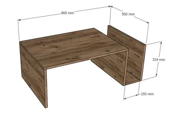 Vimenil Bakkebord 87 cm - Brun - Møbler - Borde - Aflastningsbord - Bakkebord & små borde