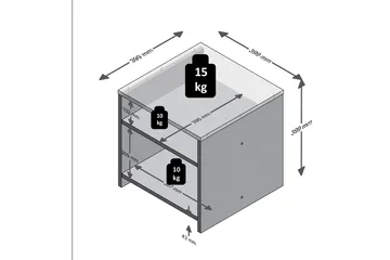 Weihert Sidebord 39 cm - Hvid/Grå - Møbler - Borde - Aflastningsbord - Bakkebord & små borde