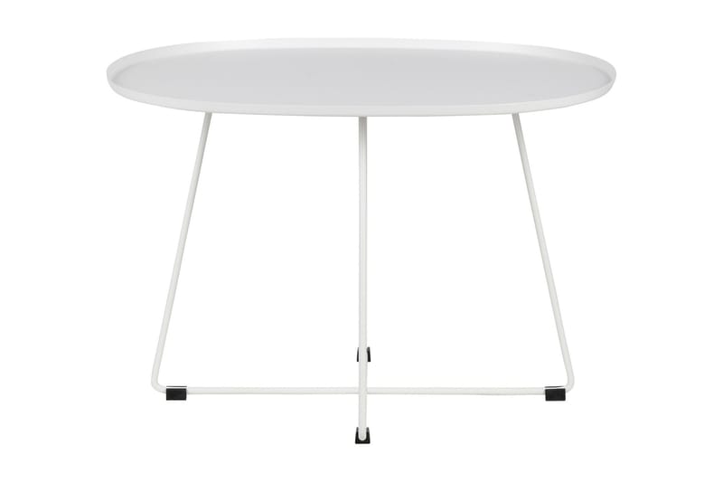 Woodrow Sidebord XL 70 cm Oval - Hvid - Lampebord - Bakkebord & små borde