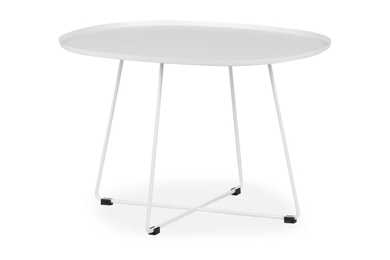 Woodrow Sidebord XL 70 cm Oval - Hvid - Lampebord - Bakkebord & små borde