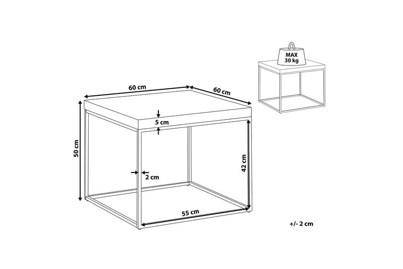 Barreras Sidebord 60 cm - Lyst træ/Sort - Møbler - Borde - Aflastningsbord - Lampebord