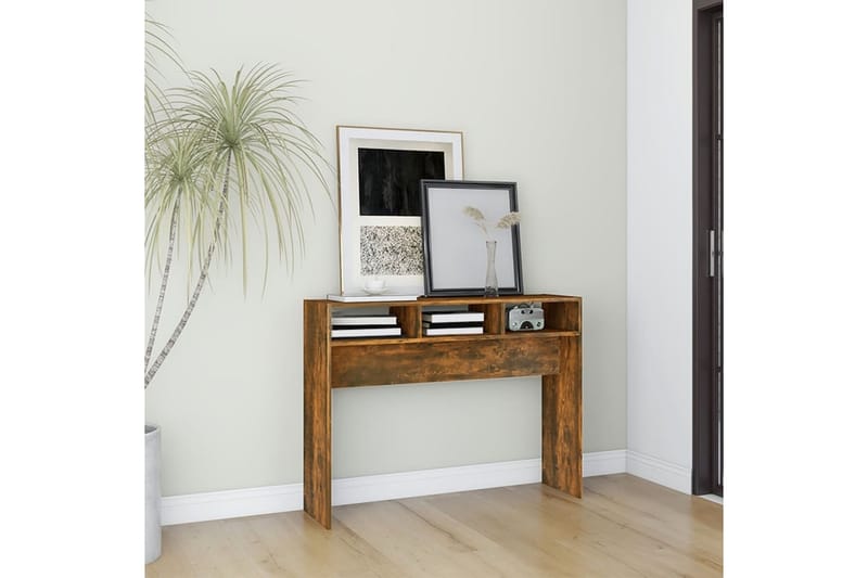 beBasic konsolbord 105x30x80 cm konstrueret træ røget egetræsfarve - Brun - Møbler - Borde - Aflastningsbord - Konsolbord & sidebord