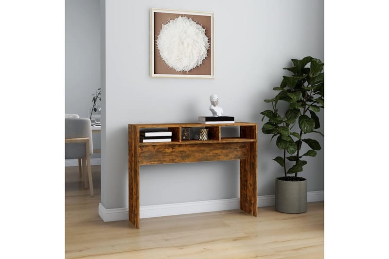 beBasic konsolbord 105x30x80 cm konstrueret træ røget egetræsfarve - Brun - Møbler - Borde - Aflastningsbord - Konsolbord & sidebord