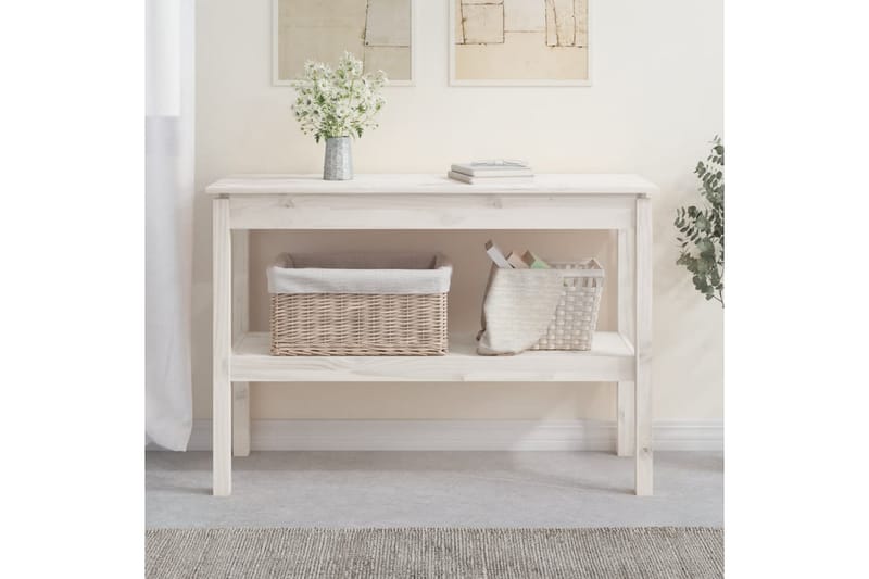 beBasic konsolbord 110x40x75 cm massivt fyrretræ hvid - Hvid - Møbler - Borde - Aflastningsbord - Konsolbord & sidebord