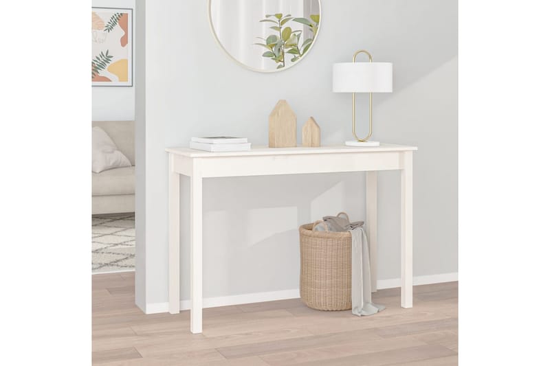 beBasic konsolbord 110x40x75 cm massivt fyrretræ hvid - Hvid - Møbler - Borde - Aflastningsbord - Konsolbord & sidebord