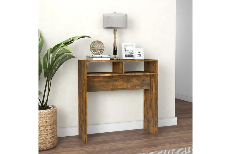 beBasic konsolbord 78x30x80 cm konstrueret træ røget egetræsfarve - Brun - Møbler - Borde - Aflastningsbord - Konsolbord & sidebord