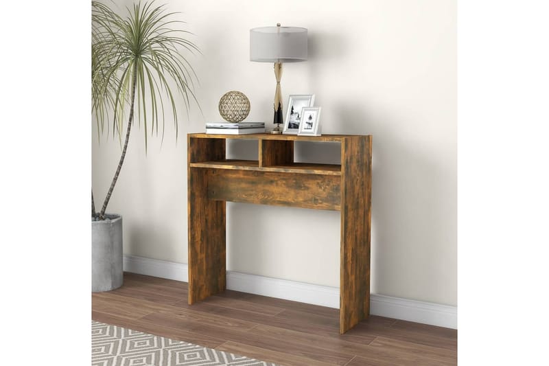 beBasic konsolbord 78x30x80 cm konstrueret træ røget egetræsfarve - Brun - Møbler - Borde - Aflastningsbord - Konsolbord & sidebord