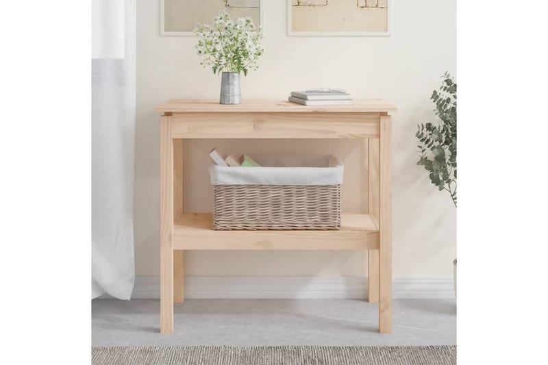 beBasic konsolbord 80x40x75 cm massivt fyrretræ - Brun - Møbler - Borde - Aflastningsbord - Konsolbord & sidebord
