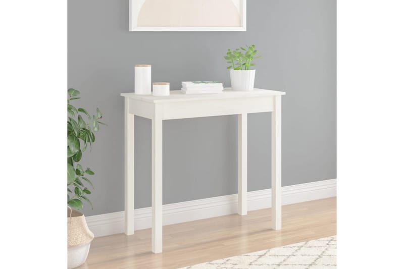 beBasic konsolbord 80x40x75 cm massivt fyrretræ hvid - Hvid - Møbler - Borde - Aflastningsbord - Konsolbord & sidebord