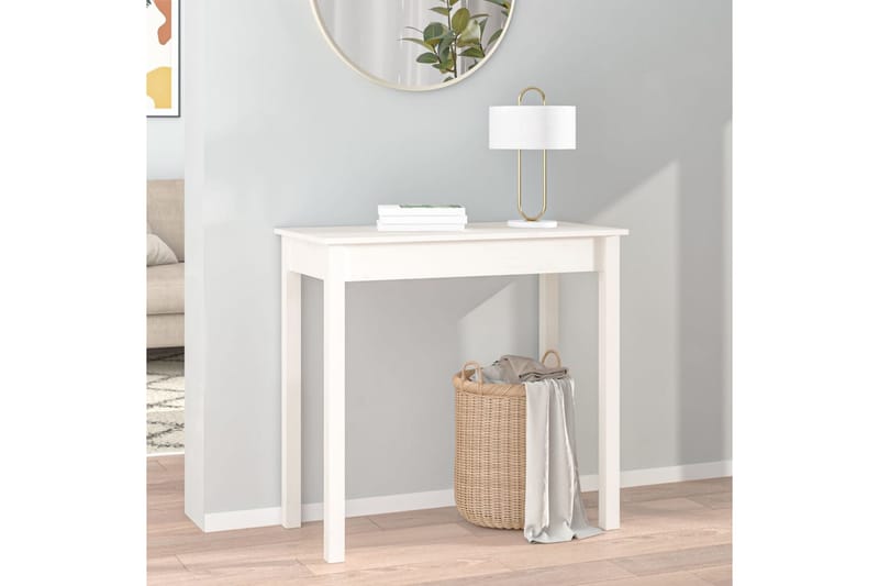 beBasic konsolbord 80x40x75 cm massivt fyrretræ hvid - Hvid - Møbler - Borde - Aflastningsbord - Konsolbord & sidebord