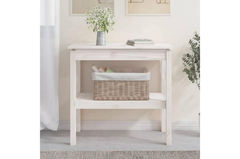 beBasic konsolbord 80x40x75 cm massivt fyrretræ hvid - Hvid - Møbler - Borde - Aflastningsbord - Konsolbord & sidebord