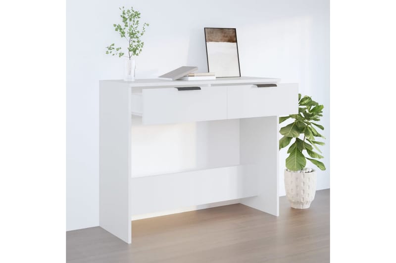 beBasic konsolbord 90x36x75 cm konstrueret træ hvid - Hvid - Konsolbord & sidebord - Entrébord